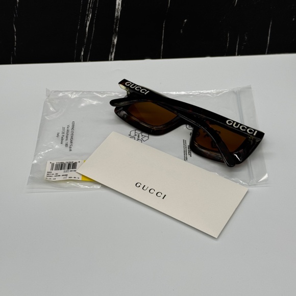 NEW GG1718S 002 GUCCI HAVANA YELLOW SQUARE WOMEN GUCCI SUNGLASSES - Picture 10 of 11